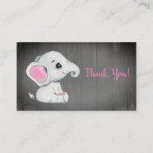 Baby Olifant luier loterij ticket Het is een meisj Informatiekaartje (Achterkant)