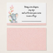 Baby Olifant Luier Raffle invoegen Visitekaartje (Voorkant /achterkant)