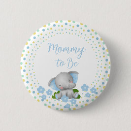 Baby olifant mamma om pin - blauw te worden ronde button 5,7 cm