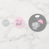Baby Olifant Meisje Baby shower Confetti (Voorkanten)