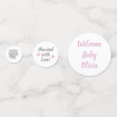 Baby Olifant Meisje Baby shower Confetti (Achterkanten)