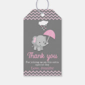 Baby Olifant Meisje Baby shower Party Favor Labels Cadeaulabel (Voorkant)
