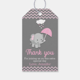 Baby Olifant Meisje Baby shower Party Favor Labels Cadeaulabel