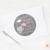 Baby olifant meisje dank u Baby shower Labels (Envelop)