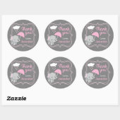 Baby olifant meisje dank u Baby shower Labels (Vel)