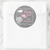 Baby olifant meisje dank u Baby shower Labels (Tas)