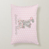 Baby Olifant Meisje Roze Zilveren Ballonnen Accent Kussen (Voorkant(Verticaal))
