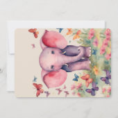 Baby Olifant Meisjes Baby shower Kaart (Achterkant)
