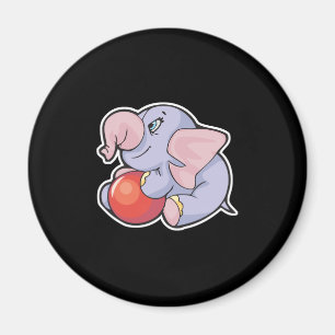 baby olifant met bal magneet