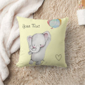 Baby olifant met ballongeel Sierkussen (Deken)