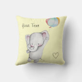 Baby olifant met ballongeel Sierkussen (Achterkant)