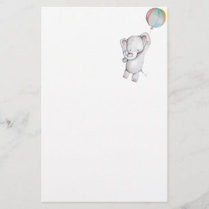 Baby olifant met ballonkaartje briefpapier