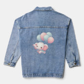 baby olifant met ballonnen denim jacket (Achterkant)