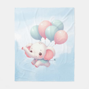 baby olifant met ballonnen fleece deken