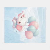 baby olifant met ballonnen fleece deken (Voorkant (Horizontaal))