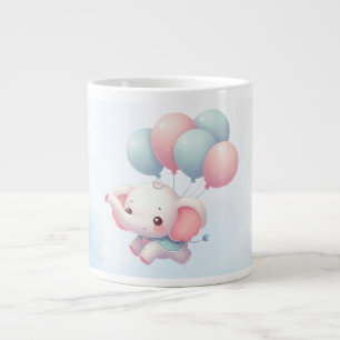 baby olifant met ballonnen grote koffiekop