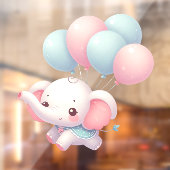 baby olifant met ballonnen raamsticker (Vel 2)