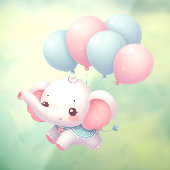 baby olifant met ballonnen raamsticker (Vel 3)