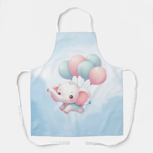 baby olifant met ballonnen schort (Voorkant)