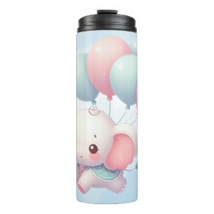 baby olifant met ballonnen thermosbeker