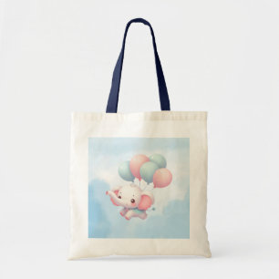 baby olifant met ballonnen tote bag