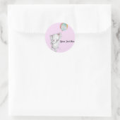 Baby Olifant met Balloon Roze Stickers (Tas)
