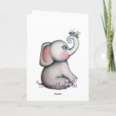 Baby olifant met bijen bedankkaartje bedankkaart (Achterkant)