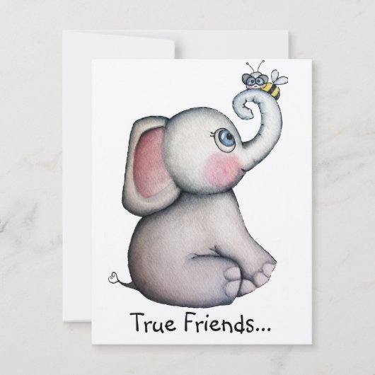 Baby olifant met bijenkaart kaart (Voorkant)