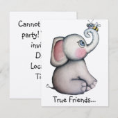 Baby olifant met bijenkaart kaart (Voorkant / Achterkant)