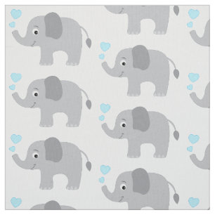 Baby olifant met blauw hart stof