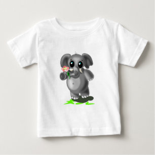Baby Olifant met Bloem Baby T-Shirt