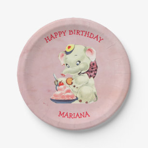 Baby Olifant met boog Papieren Bordje