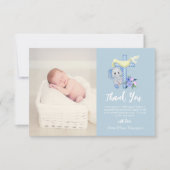 Baby olifant met cross-dove dop Dank u wel Bedankkaart (Voorkant)