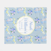 Baby olifant met cross-dove Personal baptisme Fleece Deken (Voorkant (Horizontaal))