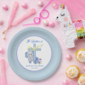 Baby olifant met dwars- en dovenblaasjes papieren bordje (Feest)