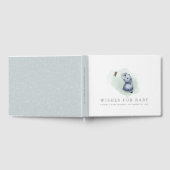 Baby olifant met een vlindervliegend baby shower gastenboek (Volledig)