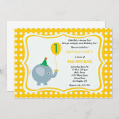 Baby olifant met gele poka dot achtergrond kaart (Voorkant / Achterkant)