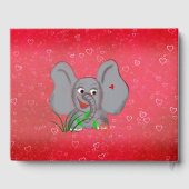 Baby olifant met gras en bloem gastenboek (Achterkant)