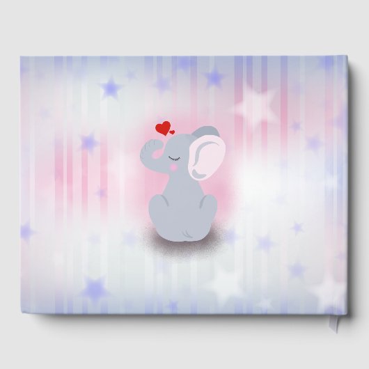 Baby olifant met hart gastenboek (Achterkant)