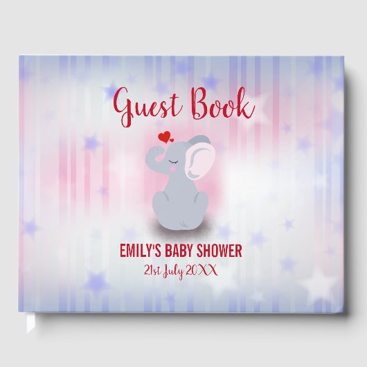 Baby olifant met hart gastenboek (Voorkant)