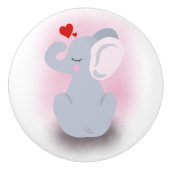 Baby olifant met hart keramische knop (Voorkant)