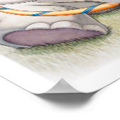 Baby olifant met Hula-Hoop Nursery Print (Hoek)