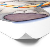 Baby olifant met Hula-Hoop Nursery Print (Hoek)