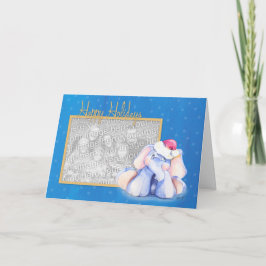 Baby olifant met kerstmuts feestdagen kaart
