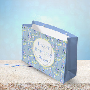 Baby olifant met kruising Happy Baptisme Groot Cadeauzakje