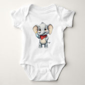 Baby Olifant met Melkfles Romper (Voorkant)