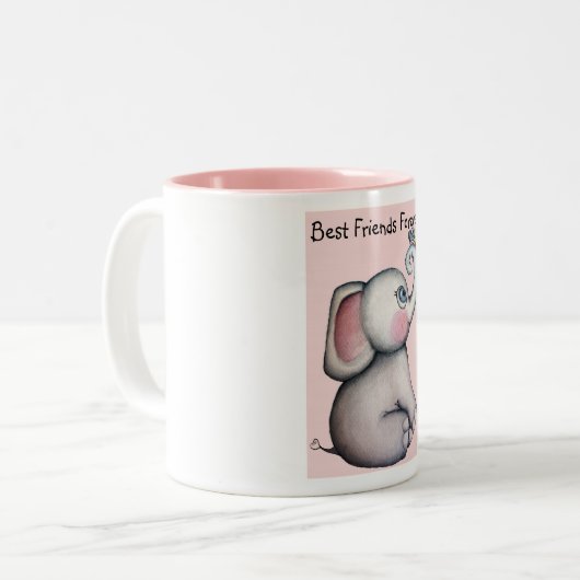 Baby olifant met Mok van bijenvriendschap (Voorkant links)