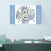 Baby Olifant met Petten Baby showers banner (Beurs)