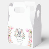 Baby Olifant met pioenen & ballonnen Baby shower Bedankdoosjes (Geopend)