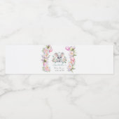 Baby Olifant met pioenen & ballonnen Dank u Waterfles Etiket (Enkel label)